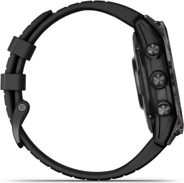 Alt view image 4 of 6 - Garmin fenix 7 Pro  Sapphire Solar Edition, Carbon Gray DLC Titanium with Black Band | Solar Charging GPS Smart Watch 010-02777-10