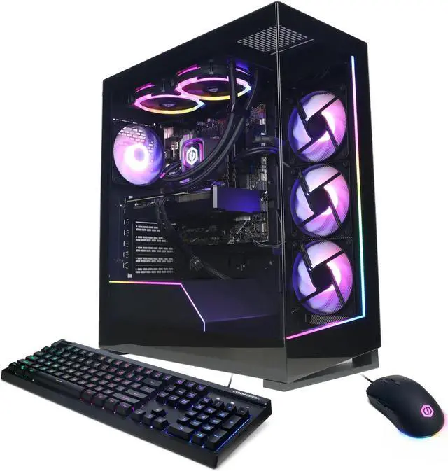 Main image of CyberPowerPC Gamer Xtreme Gaming Desktop, Intel Core i7-14700KF, 32GB, NVIDIA GeForce RTX 4070 Super 12GB, 1TB SSD, Black, GXi4600WSTV2