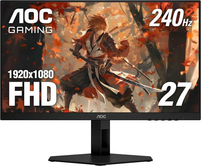 Main image of AOC 24G4E 24" Gaming Monitor, Full HD 1920x1080 IPS Panel, 180Hz 1ms, 1x HDMI 2.0, 1x Display Port, Adaptive-Sync, Audio Earphone Out, Console Gaming Ready, 3-Year Zero-Bright-Dot
