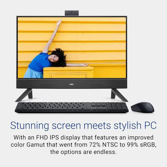 Alt view image 2 of 6 - Dell Inspiron 5415 All In One Desktop - 23.8-inch FHD (1920x1080) Touchscreen Display, AMD Ryzen 5-7530U Processor, 16GB DDR4 RAM, 1TB SSD, AMD Radeon Graphics, Windows 11 Home, Onsite Service - Black