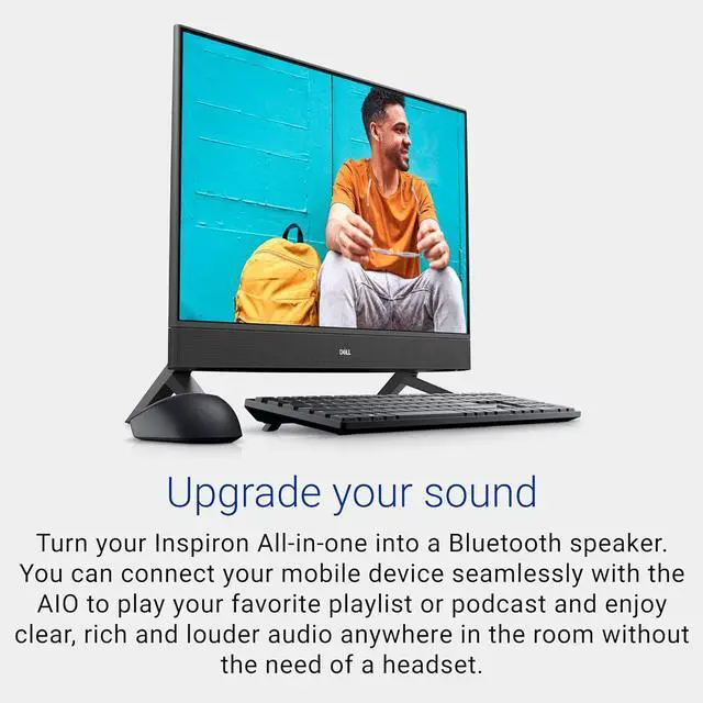 Alt view image 4 of 6 - Dell Inspiron 5415 All In One Desktop - 23.8-inch FHD (1920x1080) Touchscreen Display, AMD Ryzen 5-7530U Processor, 16GB DDR4 RAM, 1TB SSD, AMD Radeon Graphics, Windows 11 Home, Onsite Service - Black