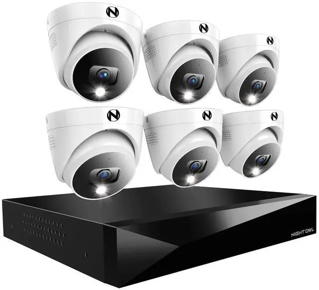 Main image of Night Owl 2-Way Audio 12-CH DVR Security System, 1TB 6 Wired 2K Cameras