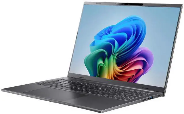 Alt view image 3 of 6 - Acer Aspire 16" AI Copilot+ PC Touchscreen Laptop  Snapdragon X X1-26-100  WUXGA (1920 x 1200)  16GB RAM  1TB SSD - Windows 11 Home  Steel Gray