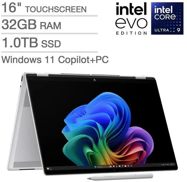 Main image of HP OmniBook 7 Flip 16" 2-in-1 Laptop - Intel Evo Platform Powered by Intel Core Ultra 9 288V - CoPilot+ PC - 3K OLED Touchscreen - 32GB Memory - 1TB SSD - Windows 11 Home