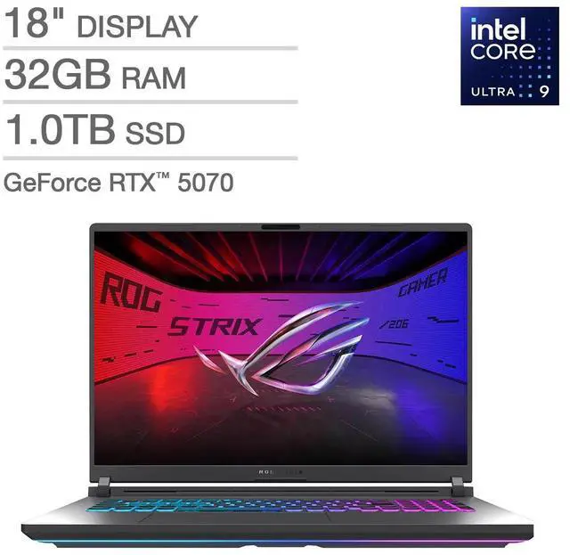Main image of ASUS ROG Strix G18 18" Gaming Laptop - Intel Core Ultra 9 275HX - 2.5K Nebula Display - GeForce RTX 5070 - 32GB RAM - 1TB SSD - Windows 11