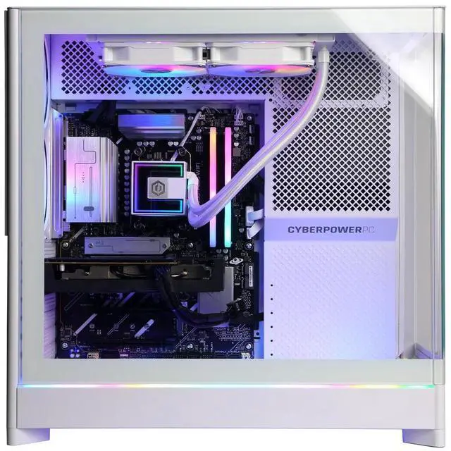 Alt view image 6 of 6 - CyberpowerPC Gamer Supreme Liquid Cooled  AMD Ryzen 7 9700X 3.8GHz  AMD Radeon RX 9060 XT, 16GB  Windows 11
