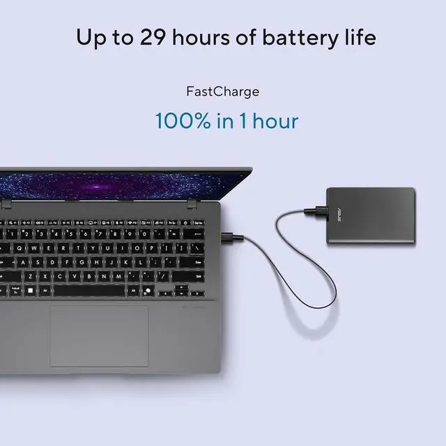 Alt view image 5 of 6 - ASUS Vivobook 14 Laptop, 14 WUXGA 60Hz Display, Qualcomm Snapdragon X, Qualcomm Adreno GPU, 16GB RAM, 512GB SSD, Windows 11, Cool Silver, X1407QA-BS56