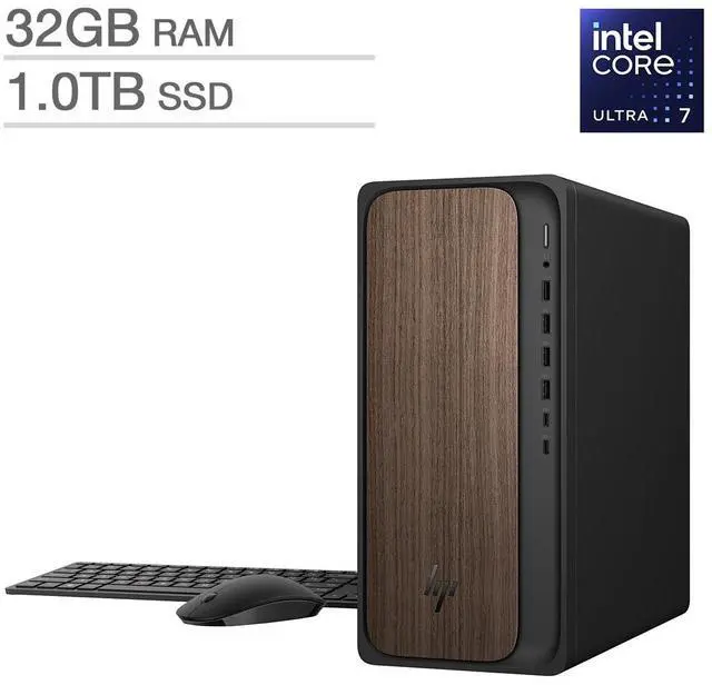 HP OmniDesk Desktop Tower  Intel Core Ultra 7 265 - Intel Graphics  32GB Memory - 1TB SSD - Windows 11 Home