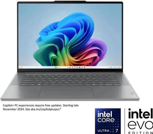 Alt view image 2 of 5 - Lenovo - Yoga Slim 7i Aura Edition - Copilot+ PC - 15.3 3K Touchscreen Laptop - Intel Core Ultra 7 - 16GB Memory - 1TB SSD - Luna Gray Notebook