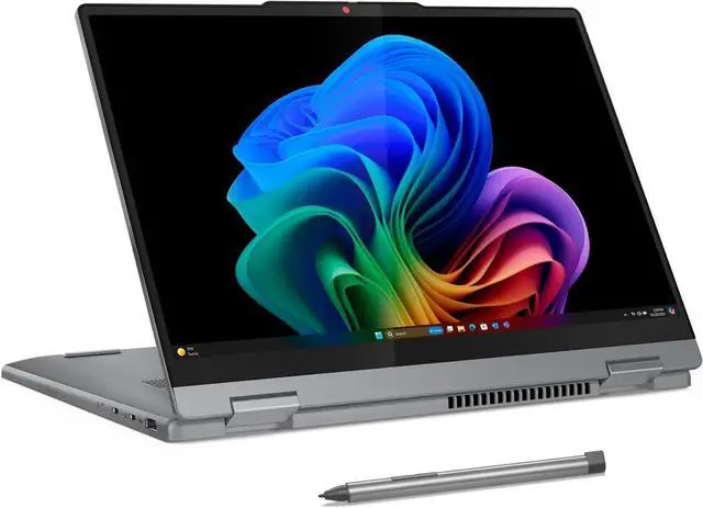 Main image of Lenovo IdeaPad 5X 2-in-1 Copilot+ Extra-Long Battery Life 14" WUXGA FHD+ OLED Touch Display 16GB Memory 512GB Storage Snapdragon X Plus 8-core Processor Windows 11 Home, Pen Included, Luna Gray