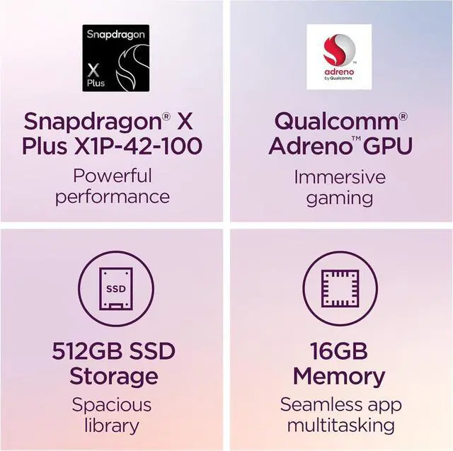 Alt view image 2 of 6 - Lenovo IdeaPad 5X 2-in-1 Copilot+ Extra-Long Battery Life 14" WUXGA FHD+ OLED Touch Display 16GB Memory 512GB Storage Snapdragon X Plus 8-core Processor Windows 11 Home, Pen Included, Luna Gray