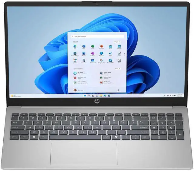 Alt view image 3 of 5 - HP 15.6 inch FHD IPS Touch Windows Laptop AMD Ryzen 7 7730U 16GB RAM 512GB SSD Natural Silver