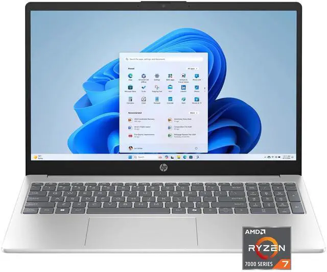 Alt view image 5 of 5 - HP 15.6 inch FHD IPS Touch Windows Laptop AMD Ryzen 7 7730U 16GB RAM 512GB SSD Natural Silver