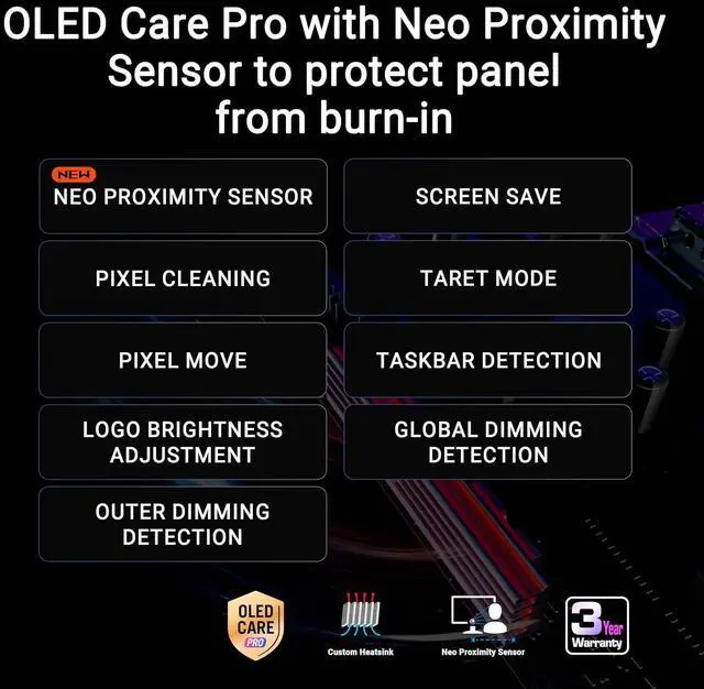 Alt view image 3 of 6 - ASUS ROG Strix 32” 4K OLED Gaming Monitor (XG32UCWG) - TrueBlack Glossy OLED, Dual Mode (4K@165Hz, FHD@330Hz), 0.03ms, G-SYNC Compatible, Neo Proximity Sensor, USB-C, HDMI 2.1, 3 yr Warranty