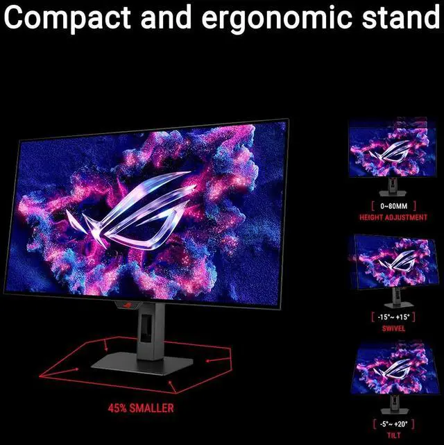 Alt view image 5 of 6 - ASUS ROG Strix 32” 4K OLED Gaming Monitor (XG32UCWG) - TrueBlack Glossy OLED, Dual Mode (4K@165Hz, FHD@330Hz), 0.03ms, G-SYNC Compatible, Neo Proximity Sensor, USB-C, HDMI 2.1, 3 yr Warranty