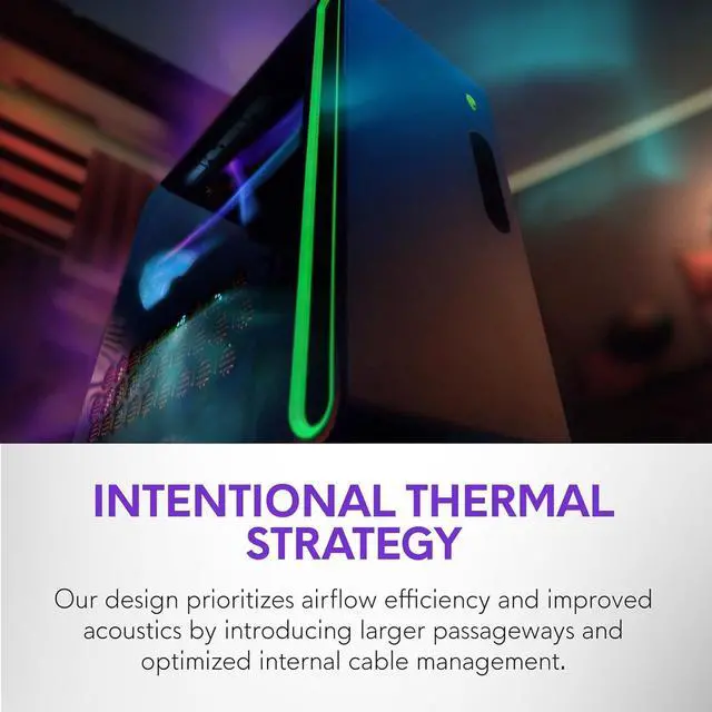 Alt view image 5 of 5 - Alienware Aurora Gaming Desktop ACT1250 - Intel Core Ultra 7 265KF Processor, Liquid Cooled, NVIDIA GeForce RTX 5070, 32GB DDR5 RAM, 2TB SSD, 1000W Platinum Rated PSU, Win 11 Home - Clear Panel