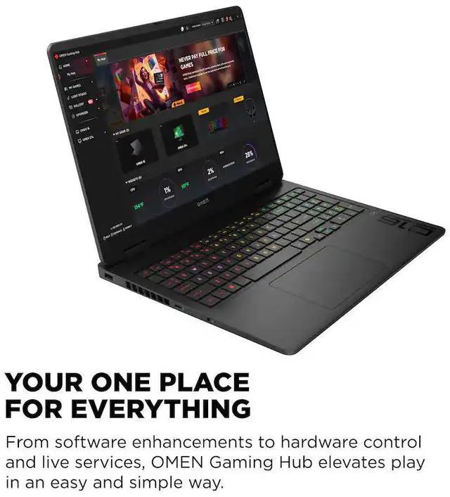 Alt view image 5 of 5 - HP OMEN - 16" 2K 144Hz Gaming Laptop - Intel Core Ultra 7 255H with AI Boost - 16GB Memory - NVIDIA GeForce RTX 5060 - 1TB SSD - Shadow Black