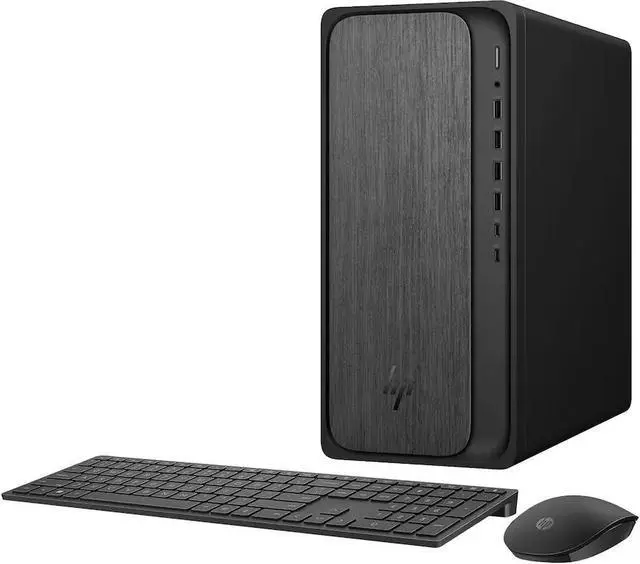 Alt view image 4 of 5 - HP - OmniDesk Desktop - AMD Ryzen 5 - 16GB DDR5 Memory - 512GB SSD - Gray Wood