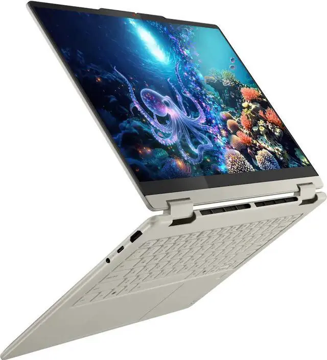 Alt view image 4 of 6 - Lenovo - Yoga 7 2-in-1 - Copilot+ PC - 14" 2K OLED Touchscreen Laptop - AMD Ryzen AI 7 350 - 16GB Memory - 1TB SSD - Seashell