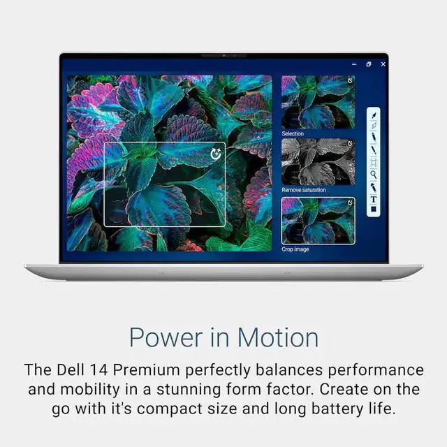 Alt view image 2 of 6 - Dell - Premium - 14" 3.2K OLED Touchsceen Laptop - Intel Core Ultra 7 255H 2025 - 32GB Memory - 1TB Storage - Platinum