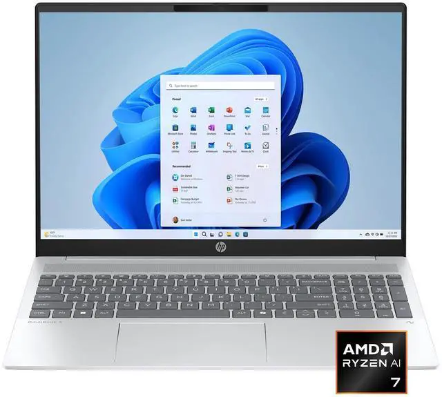 Main image of HP OmniBook 5 16 inch 2K Laptop Next Gen AI PC AMD Ryzen AI 7 350 16GB RAM 512GB SSD Glacier Silver