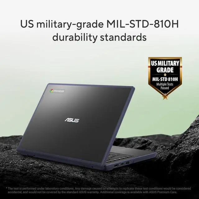 Alt view image 4 of 5 - ASUS Chromebook CR11 Ruggedized Laptop, 11.6 Display, Intel Processor N100 Processor, 4GB RAM, 64GB eMMC Storage, Antimicrobial Guard, Spill-Resistant Keyboard, Mineral Grey, CR1104CGA-AS44