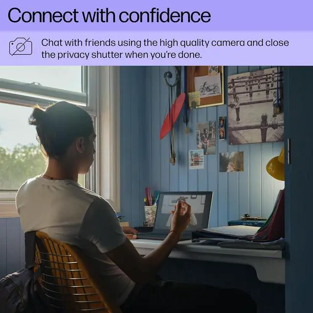 Alt view image 3 of 5 - HP Chromebook 14 inch Laptop, HD Display, Intel Processor N100, 8 GB RAM, 128 GB UFS, Intel UHD Graphics, Chrome OS, Chalkboard Gray, 14a-nf0099nr