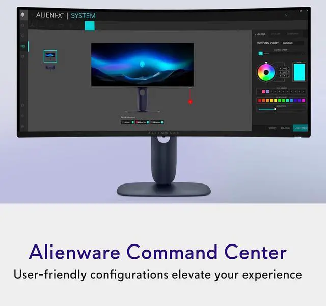Alt view image 2 of 7 - Alienware 34 240Hz QD-OLED Curved Gaming Monitor - AW3425DW - 34.2-inch WQHD (3440 x 1440) 240Hz 0.03ms Display, 1800R Curve, AMD FreeSync Premium Pro, VESA AdaptiveSync, VESA DisplayHDR TrueBlack 400