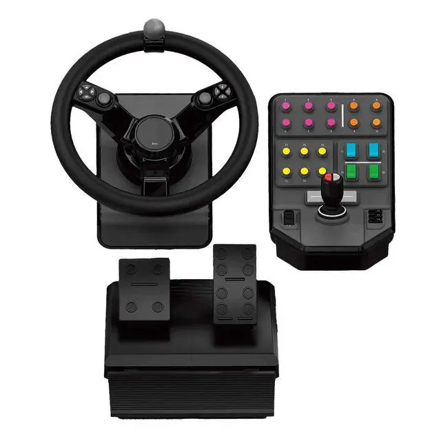 Alt view image 2 of 7 - Logitech G Farm Simulator Heavy Equipment Bundle (2nd Generation), Steering Wheel Controller for Farm Simulation 2025 (and Previous Versions), Wheel, Pedals, Vehicle Side Panel Control Deck for PC