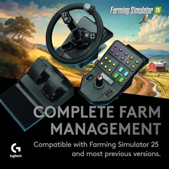 Alt view image 4 of 7 - Logitech G Farm Simulator Heavy Equipment Bundle (2nd Generation), Steering Wheel Controller for Farm Simulation 2025 (and Previous Versions), Wheel, Pedals, Vehicle Side Panel Control Deck for PC
