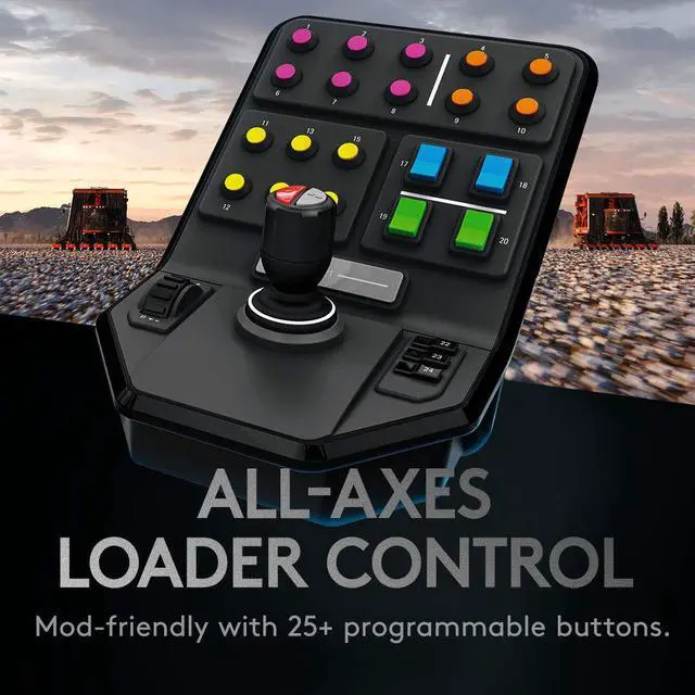 Alt view image 7 of 7 - Logitech G Farm Simulator Heavy Equipment Bundle (2nd Generation), Steering Wheel Controller for Farm Simulation 2025 (and Previous Versions), Wheel, Pedals, Vehicle Side Panel Control Deck for PC