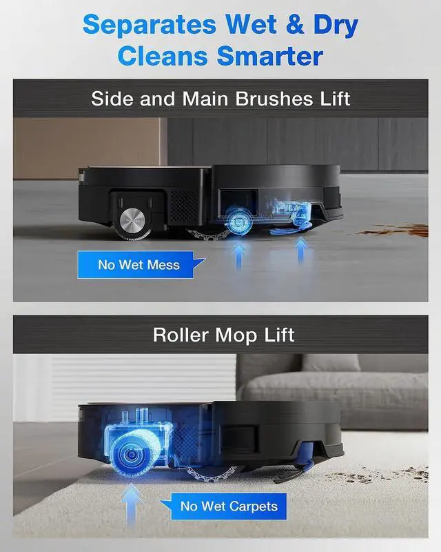 Alt view image 6 of 7 - ECOVACS DEEBOT X11 OmniCyclone Robot Vacuum and Mop, PowerBoost Charging, OZMO Roller 2.0 Instant Self-Washing Mop, 19,500Pa Blast Suction, Bagless OmniCyclone Station, AIVI 3D Smart Navigation