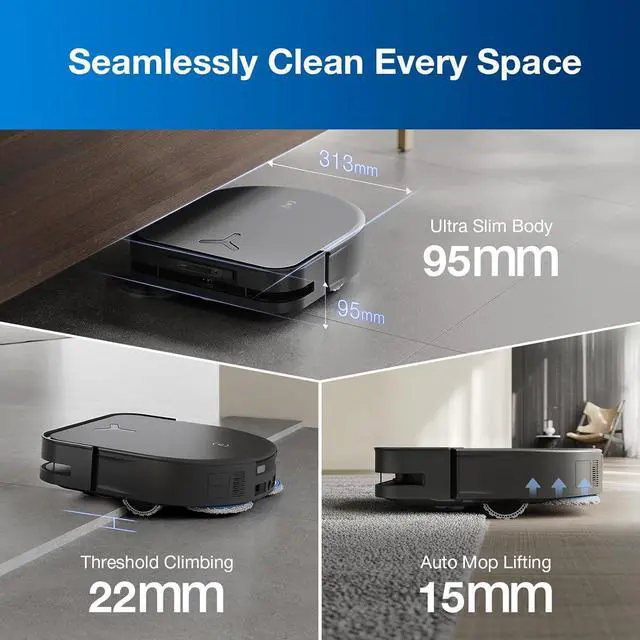 Alt view image 4 of 6 - ECOVACS Robot Vacuum Cleaner DEEBOT X5 PRO Omni with All-in-one Station, 12.800Pa, ZeroTangle, TruEdge Adaptive Edge Mopping, 150 Hot Water Mop Washing, AINA 2.0 Intelligent Navigation