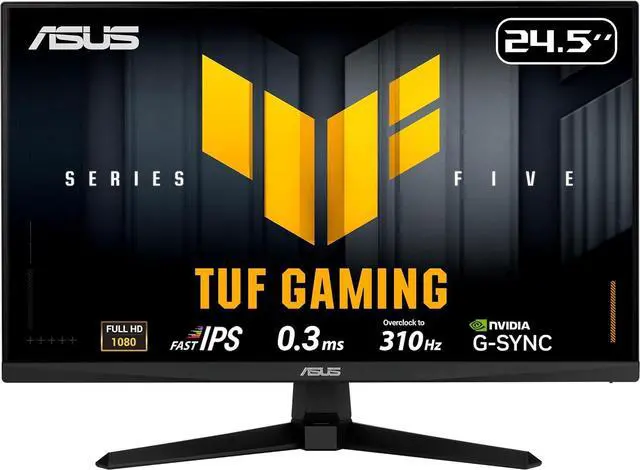 Main image of ASUS TUF Gaming Series 5 24.5 1080P Monitor (VG259QMR5A) - Fast-IPS, 310Hz, 0.3ms, G-SYNC Compatible, FreeSync Premium, Extreme Low Motion Blur Sync, 99% sRGB, DisplayWidget, Gaming AI, 3 yr warranty