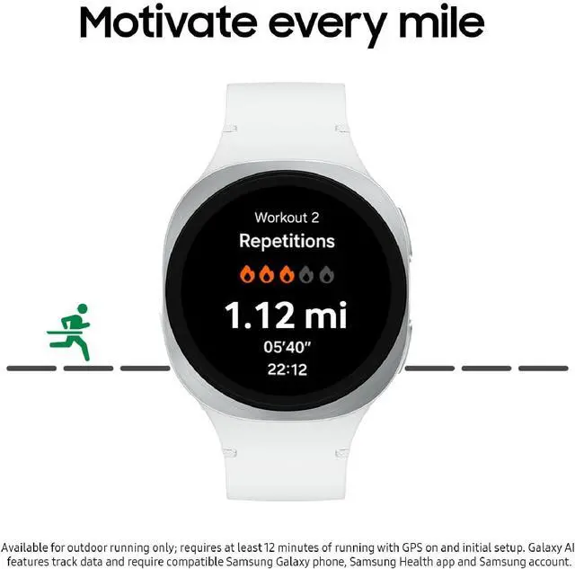 Alt view image 3 of 3 - Samsung Galaxy Watch 8 (2025) 44mm Bluetooth Smartwatch, Cushion Design, Fitness Tracker, Sleep Coaching, Running Coach, Energy Score, Heart Rate Tracking, Silver