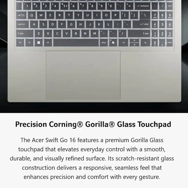 Alt view image 5 of 5 - Acer - Swift Go 16 AI - Copilot+ PC - 16" OLED WQXGA Touch Laptop - Intel Core Ultra 7 355 2026 - 32GB Memory 1TB Storage - Vapor Silver