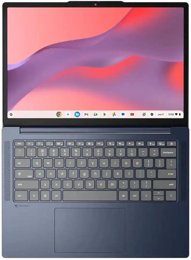 Main image of Lenovo - IdeaPad Slim 3 Chromebook - 14" 2K Touchscreen Laptop - MediaTek Kompanio 540 2025 - 4GB Memory - 64GB eMMC - Cosmic Blue