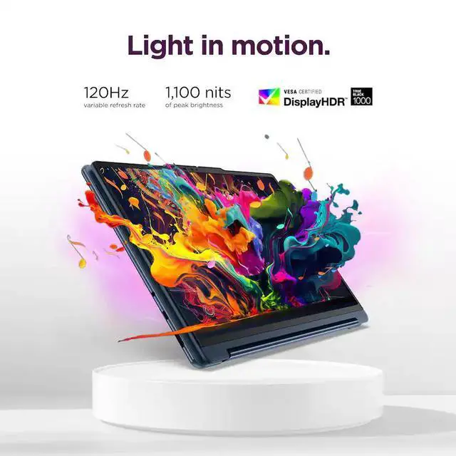Alt view image 5 of 5 - Lenovo - Yoga 9i 2-in-1 Aura Edition 14" 3K OLED Touchscreen Laptop - Core Ultra 7 Processor 355 2026- 32GB Memory- 1TB Storage - Cosmic Blue
