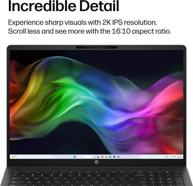 Alt view image 3 of 5 - HP OmniBook 3 16 inch Laptop PC, 2K Touchscreen, AMD Ryzen 3 30, 8 GB RAM, 512 GB SSD, AMD Radeon 610M GPU, Windows 11 Home, Mica Silver, 16-by0299nr