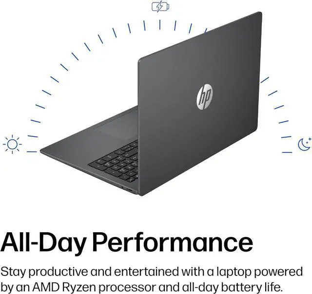 Alt view image 4 of 5 - HP OmniBook 3 16 inch Laptop PC, 2K Touchscreen, AMD Ryzen 3 30, 8 GB RAM, 512 GB SSD, AMD Radeon 610M GPU, Windows 11 Home, Mica Silver, 16-by0299nr