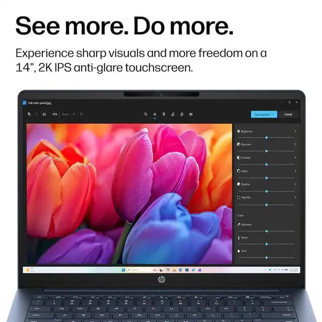 Alt view image 3 of 5 - HP - OmniBook 3 - 14" 2K Touchscreen Laptop - Snapdragon X - 16GB Memory - 512GB SSD - Copilot+ PC - Starlit Blue