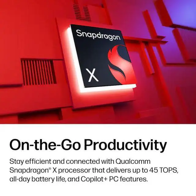 Alt view image 4 of 5 - HP - OmniBook 3 - 14" 2K Touchscreen Laptop - Snapdragon X - 16GB Memory - 512GB SSD - Copilot+ PC - Starlit Blue