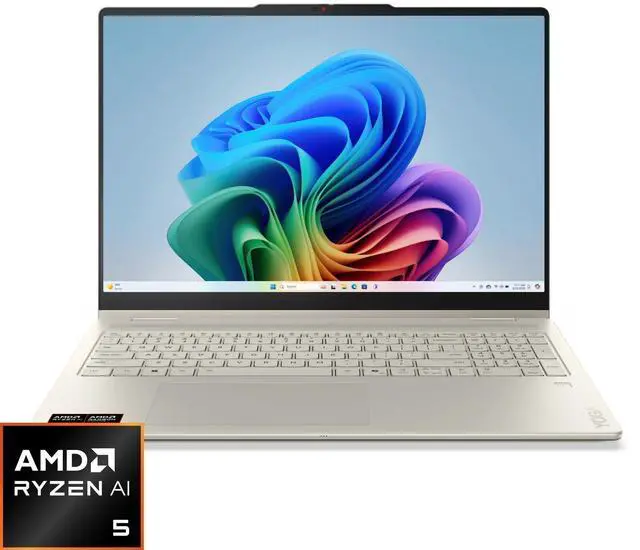 Main image of Lenovo - Yoga 7a 2-in-1 16" 2K LCD Touchscreen Laptop - AMD Ryzen AI 5 430 2026 - 16GB Memory - 512GB SSD - Copilot+ PC - Seashell