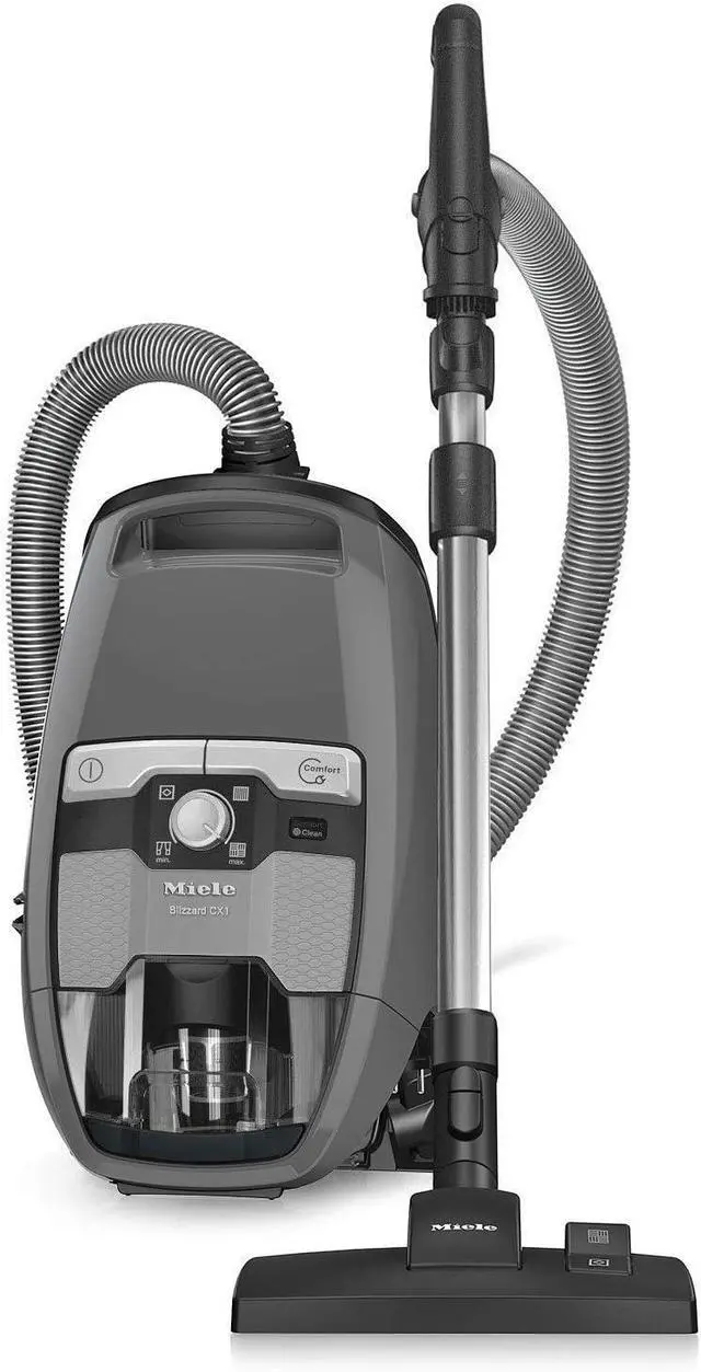 Alt view image 2 of 3 - Miele Blizzard CX1 Pure Suction Bagless Canister Vacuum Cleaner with AllTeQ Universal Floorhead and Parquet Twister Floorhead, 1200 W, Graphite Gray 10829430