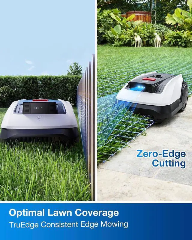 Alt view image 5 of 6 - ECOVACS Goat O1000 RTK Robot Lawn Mower, Perimeter Wire Free Vision Robotic Lawnmower for 1/4 Acres Lawn, Automated Mapping, APP Control, 3D Obstacle Avoidance, Zero-Edge Cutting