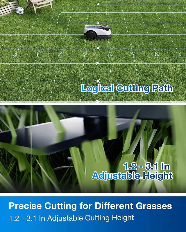 Alt view image 6 of 6 - ECOVACS Goat O1000 RTK Robot Lawn Mower, Perimeter Wire Free Vision Robotic Lawnmower for 1/4 Acres Lawn, Automated Mapping, APP Control, 3D Obstacle Avoidance, Zero-Edge Cutting