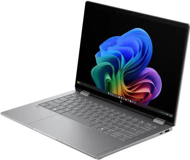 Alt view image 4 of 6 - HP - OmniBook X Flip 2-in-1 - 14" 2K OLED Touchscreen Laptop - Intel Core Ultra 7 (2026) - 16GB Memory - 1TB SSD - Copilot+ - Meteor Silver