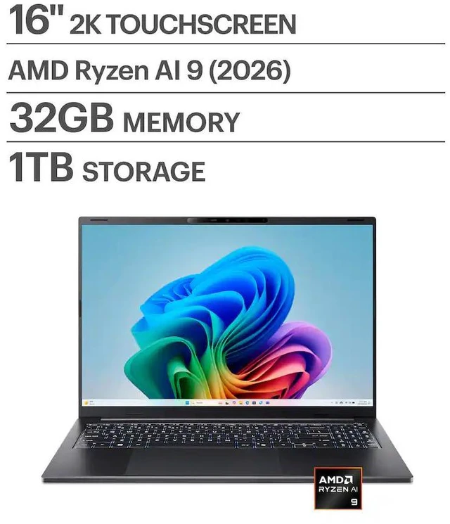 Windowsノート本体 Acer Swift Air 16 Ryzen AI 32GB 1TB 990g Acer - Swift Go 16 AI - Copilot+ PC - 16