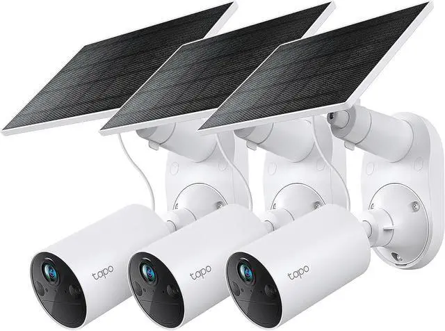 Main image of Tapo SolarCam 1080p Outdoor Wireless Security Camera, Battery Power with Solar, Person Detection, Subscription-Free Local Storage/Optional Cloud, Works with Alexa & Google Assistant, C402 KIT(3-Pack)