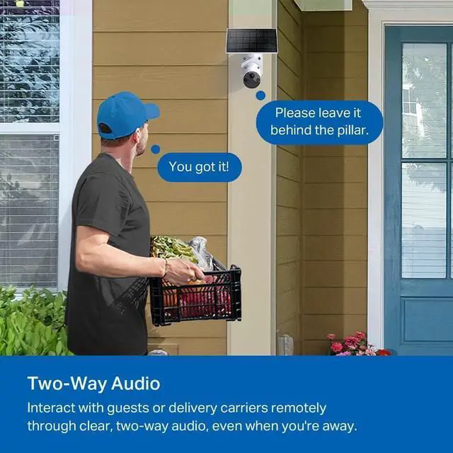 Alt view image 3 of 7 - Tapo SolarCam 1080p Outdoor Wireless Security Camera, Battery Power with Solar, Person Detection, Subscription-Free Local Storage/Optional Cloud, Works with Alexa & Google Assistant, C402 KIT(3-Pack)